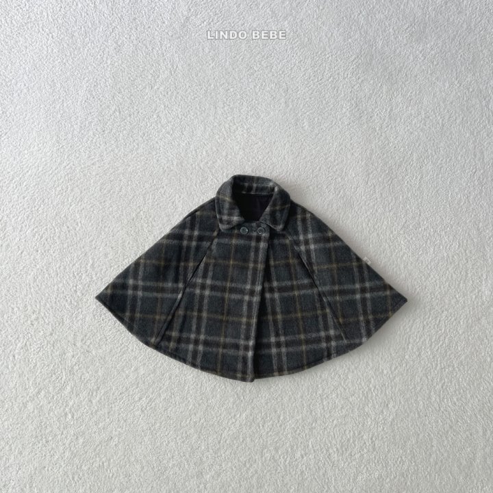 Lindo - Korean Baby Fashion - #babyfever - Bebe Check Cape Jacket - 4