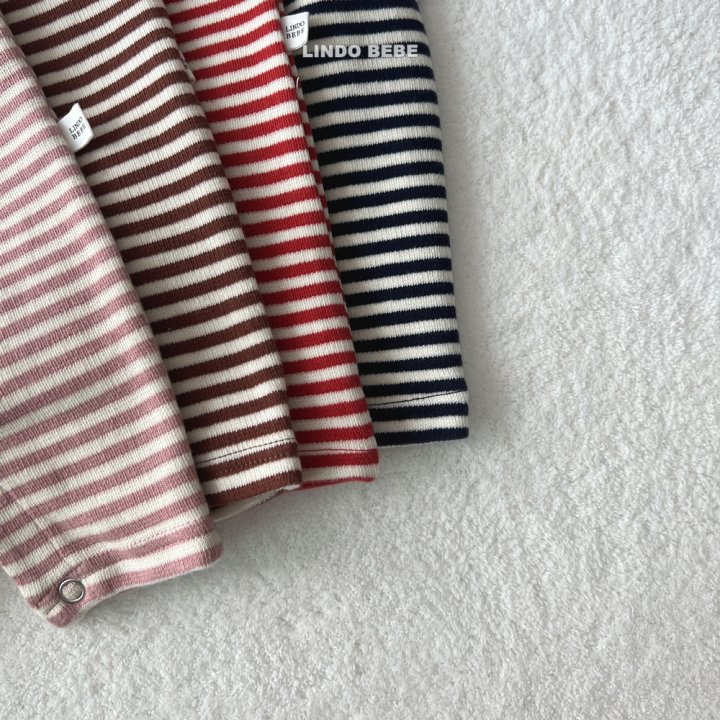 Lindo - Korean Baby Fashion - #babylifestyle - Bebe Stripe Papillon Suit - 10