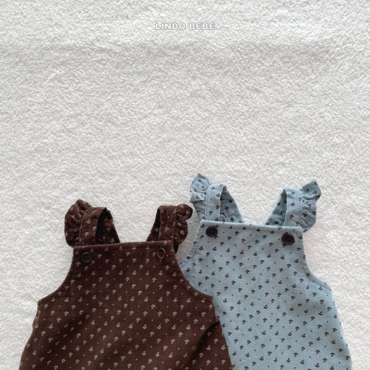 Lindo - Korean Baby Fashion - #babylifestyle - Bebe Flower Frill Suspender Pants - 4