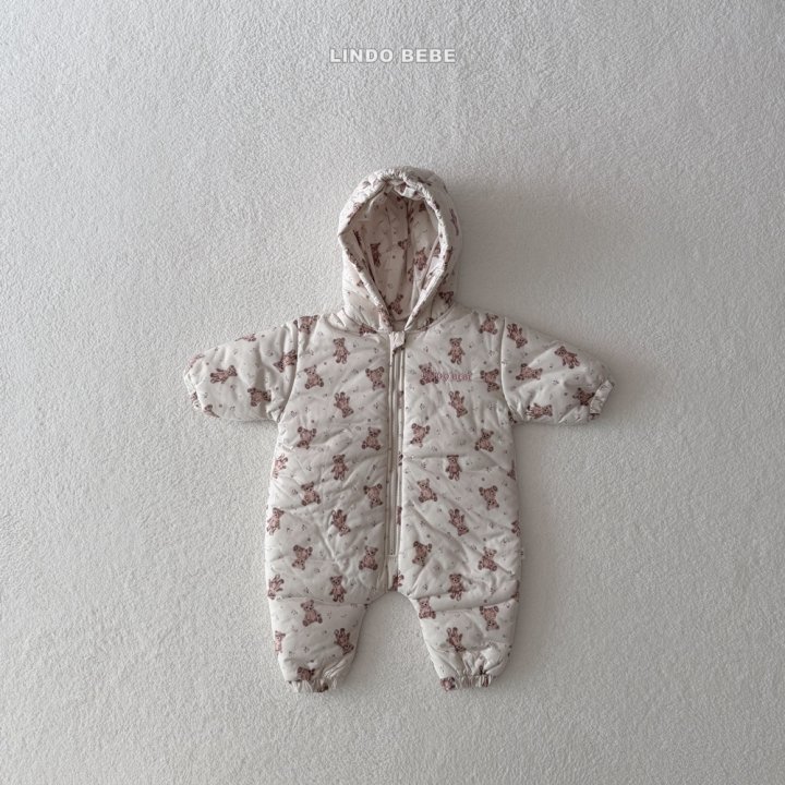 Lindo - Korean Baby Fashion - #babyoninstagram - Bebe Bear Bear Hood Baby Suit - 2