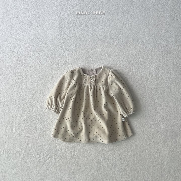 Lindo - Korean Baby Fashion - #babyoninstagram - Bebe Dot Velvet One-piece - 4