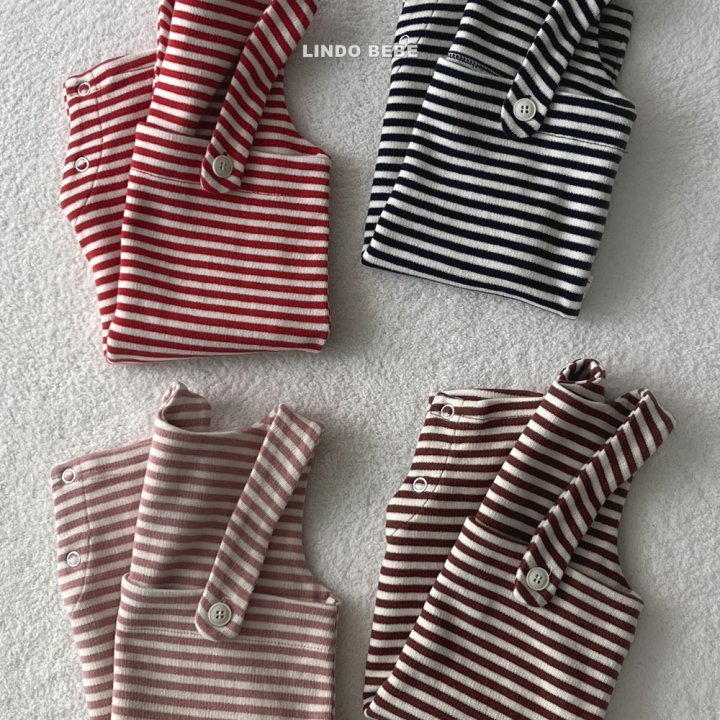 Lindo - Korean Baby Fashion - #babyootd - Bebe Stripe Papillon Suit - 12