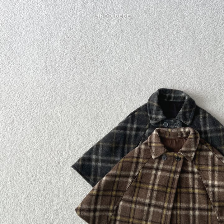 Lindo - Korean Baby Fashion - #babyootd - Bebe Check Cape Jacket - 7