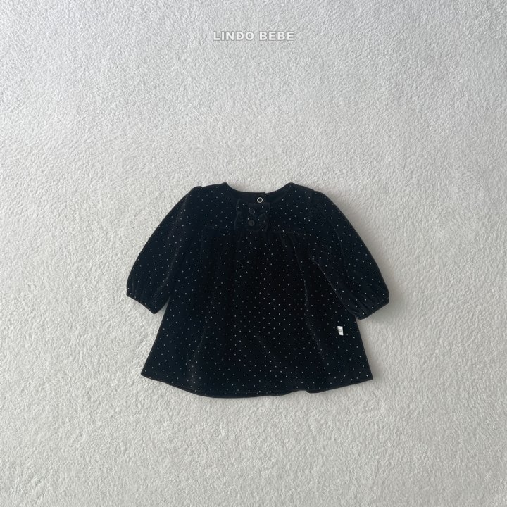 Lindo - Korean Baby Fashion - #babyoutfit - Bebe Dot Velvet One-piece - 5