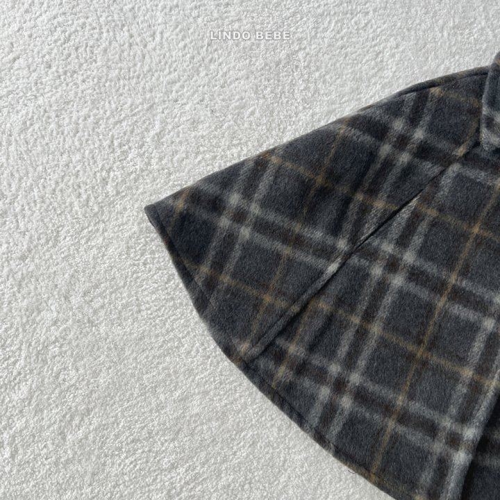 Lindo - Korean Baby Fashion - #babyoutfit - Bebe Check Cape Jacket - 8