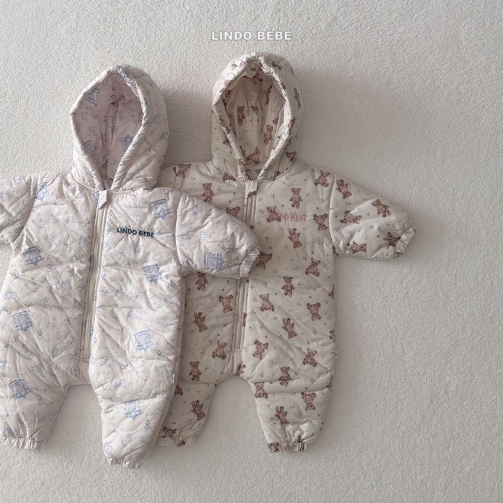 Lindo - Korean Baby Fashion - #babyootd - Bebe Bear Bear Hood Baby Suit - 4