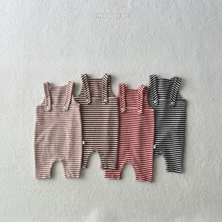 Lindo - Korean Baby Fashion - #onlinebabyshop - Bebe Stripe Papillon Suit - 2
