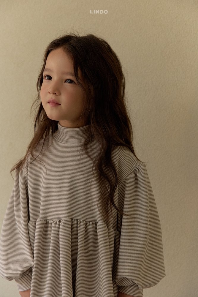 Lindo - Korean Children Fashion - #Kfashion4kids - Stripe Turtleneck One-piece - 10