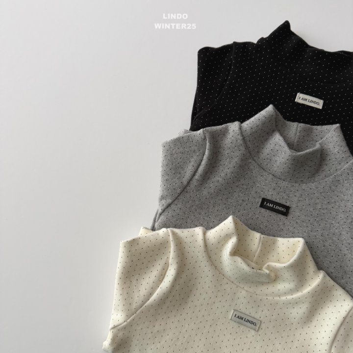 Lindo - Korean Children Fashion - #childofig - Mini Dot Mock Neck Tee - 7