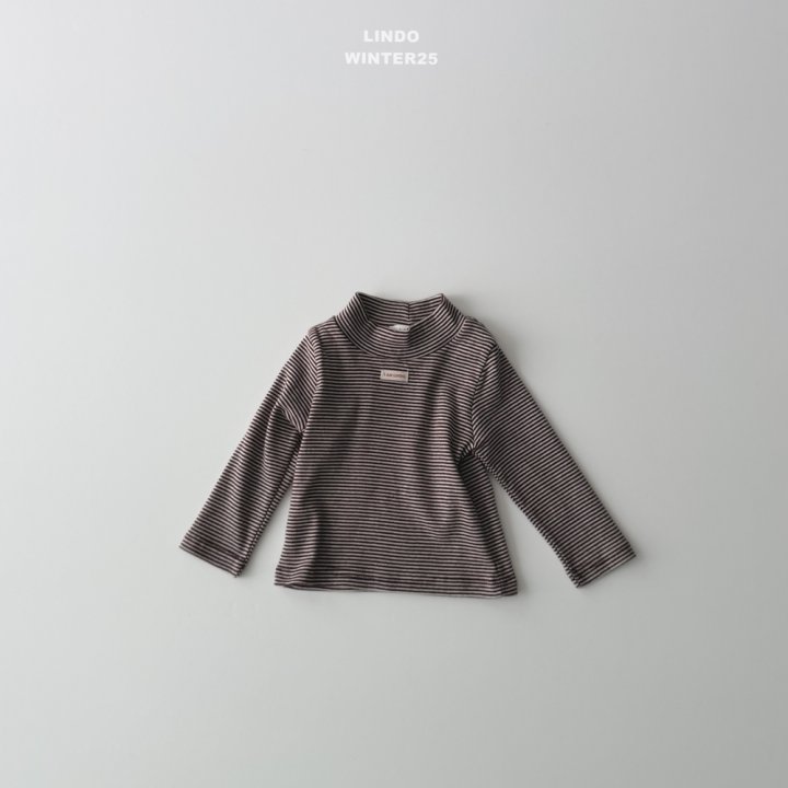 Lindo - Korean Children Fashion - #childofig - Stripe Mock Neck Tee - 6