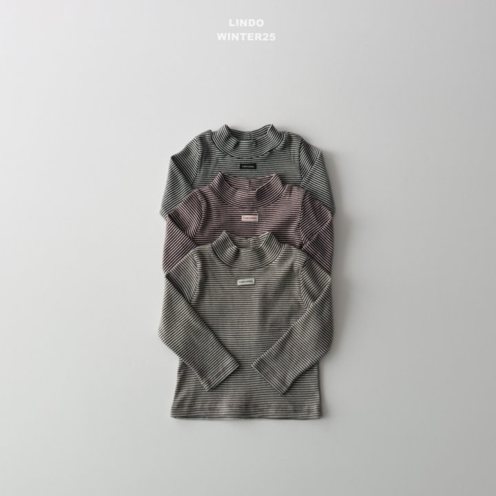 Lindo - Korean Children Fashion - #childofig - Stripe Mock Neck Tee - 7