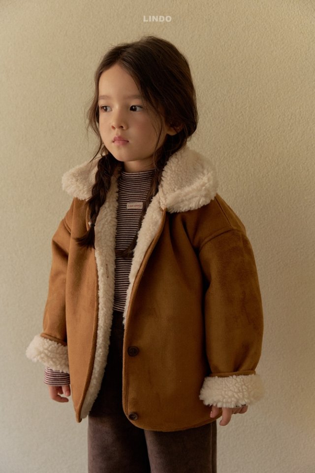 Lindo - Korean Children Fashion - #childofig - Creamy Shearling Jacket - 5