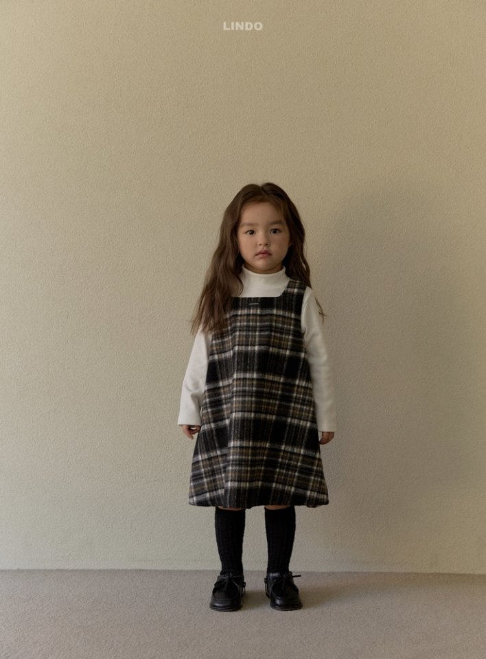 Lindo - Korean Children Fashion - #childofig - Milk Square One-piece (Check) - 12
