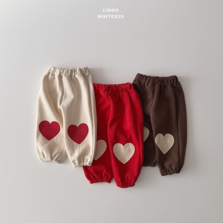 Lindo - Korean Children Fashion - #childrensboutique - Big Heart Jogger Pants