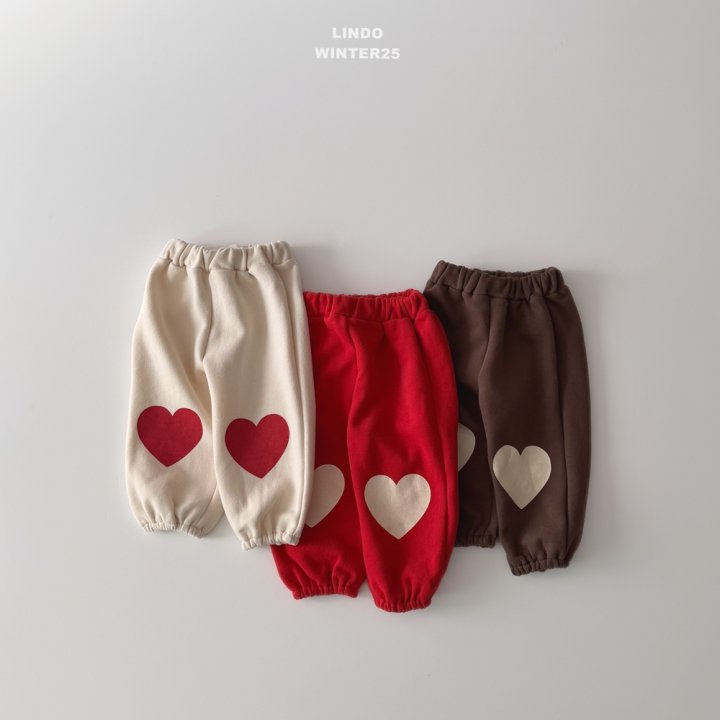 Lindo - Korean Children Fashion - #kidsshorts - Big Heart Jogger Pants - 5