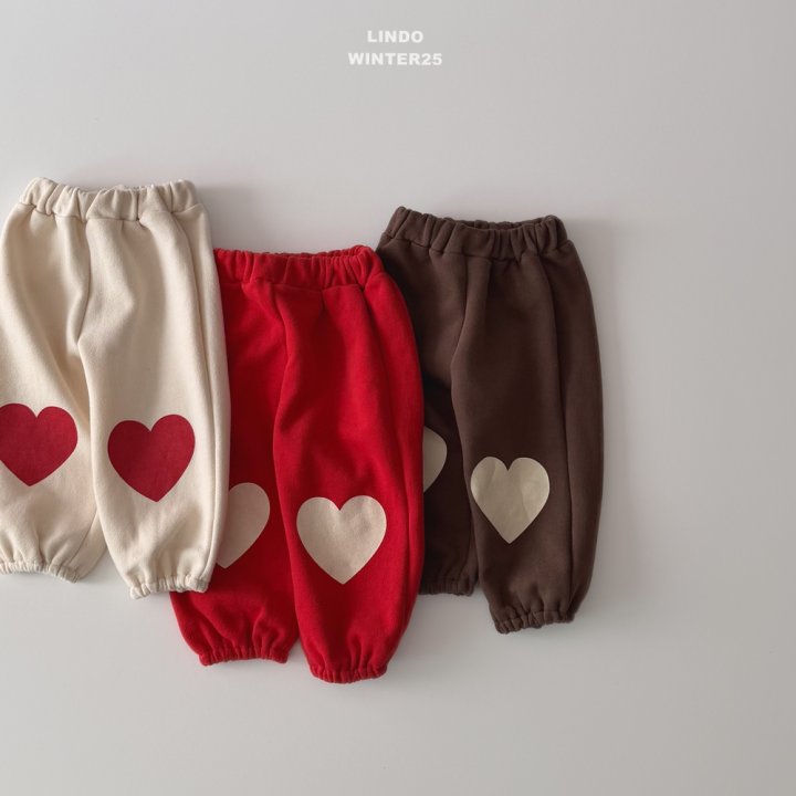 Lindo - Korean Children Fashion - #kidsstore - Big Heart Jogger Pants - 6