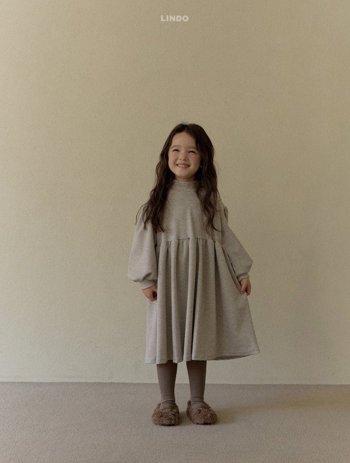 Lindo - Korean Children Fashion - #kidzfashiontrend - Stripe Turtleneck One-piece - 9