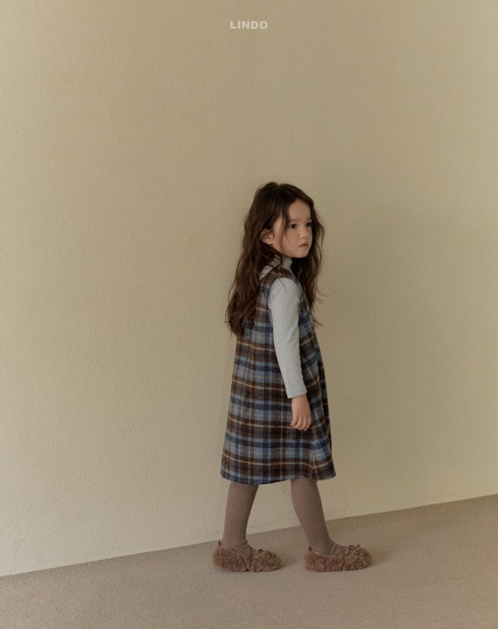 Lindo - Korean Children Fashion - #minifashionista - Milk Square One-piece (Check) - 9