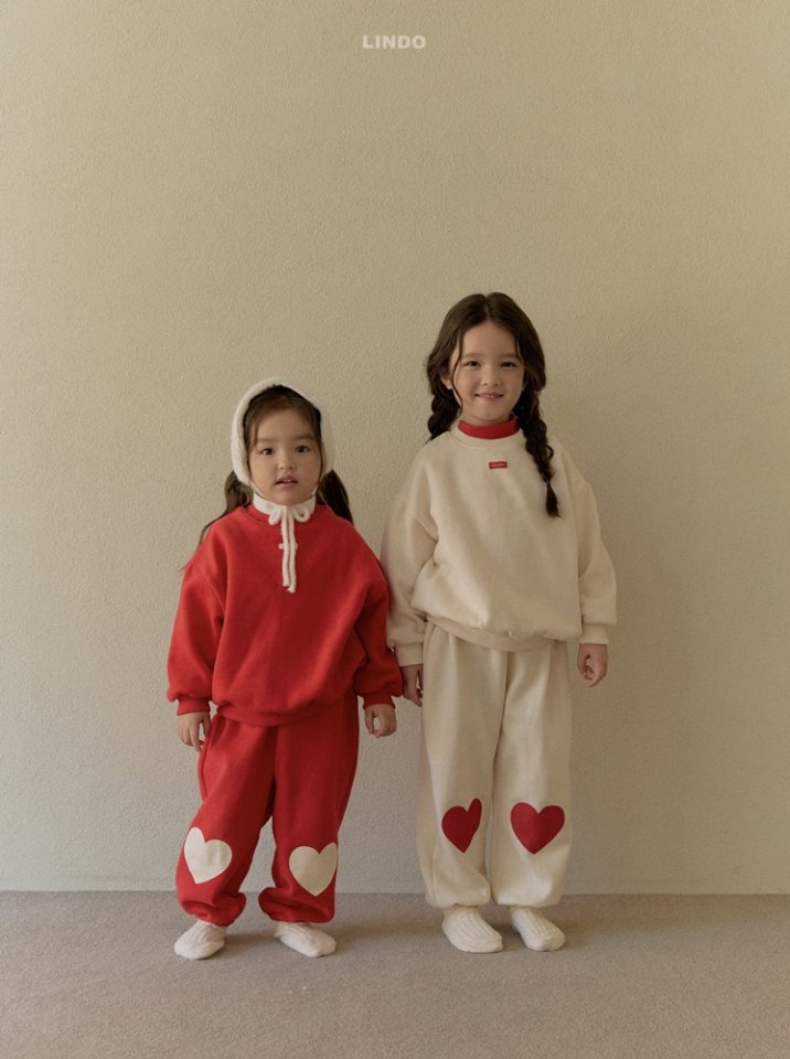 Lindo - Korean Children Fashion - #prettylittlegirls - Big Heart Jogger Pants - 12