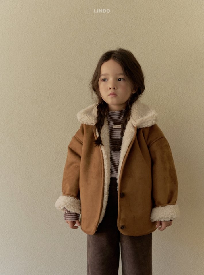 Lindo - Korean Children Fashion - #toddlerclothing - Creamy Shearling Jacket - 4