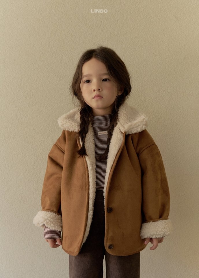 Lindo - Korean Children Fashion - #toddlerclothing - Creamy Shearling Jacket - 3