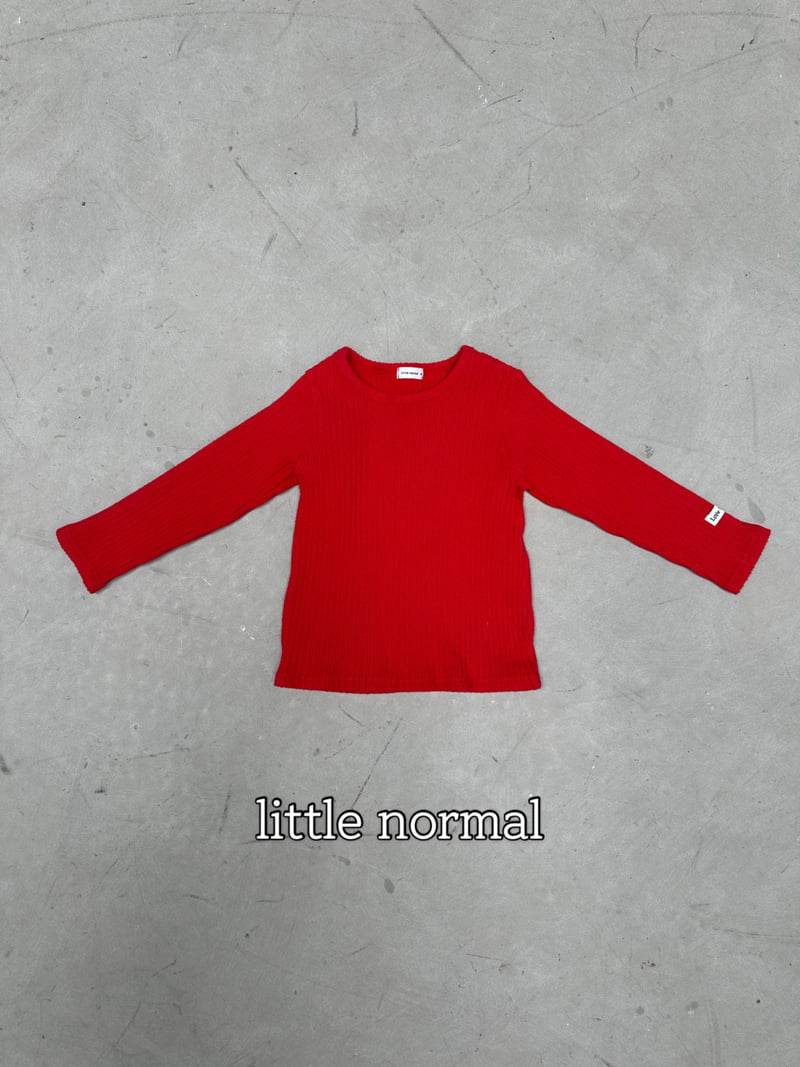 Little Normal - Korean Children Fashion - #childofig - Peach Ribbed Tee - 11