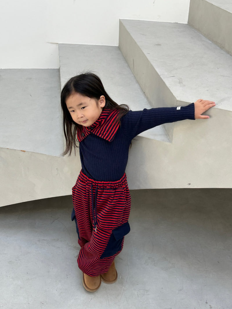 Little Normal - Korean Children Fashion - #childofig - Striped Fleece Cargo Pants - 8