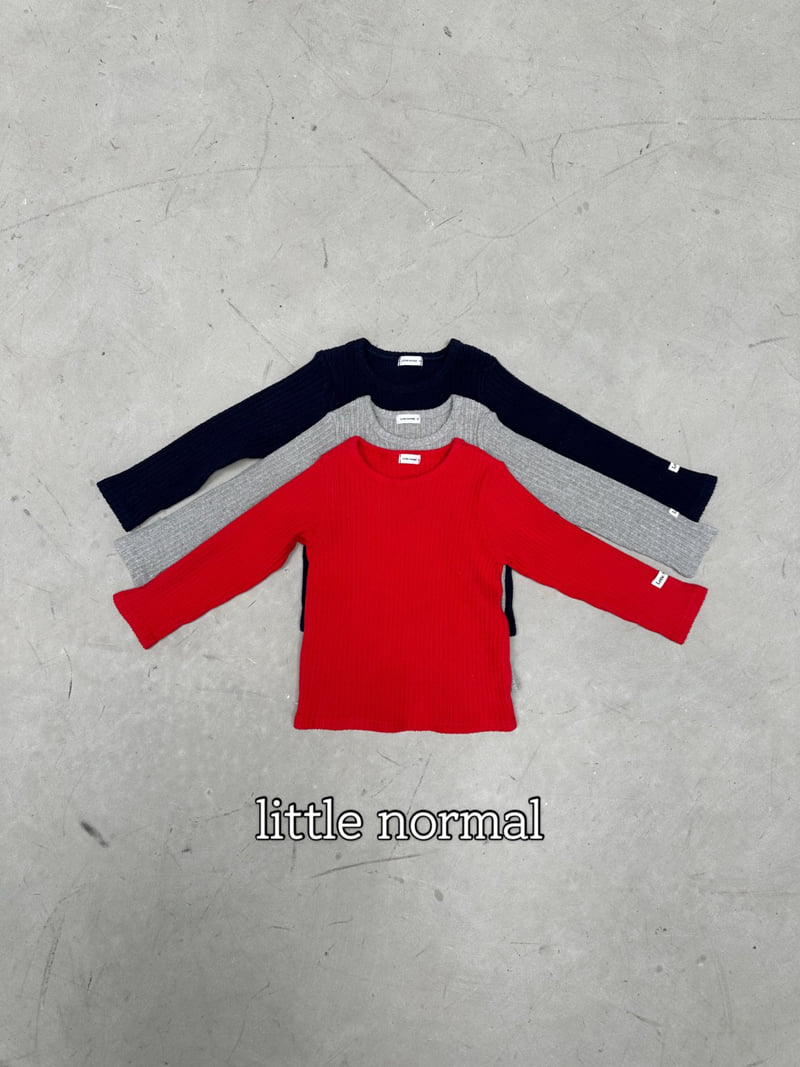 Little Normal - Korean Children Fashion - #childrensboutique - Peach Ribbed Tee - 12