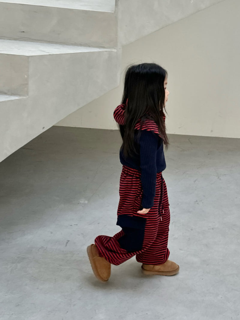 Little Normal - Korean Children Fashion - #childrensboutique - Striped Fleece Cargo Pants - 10