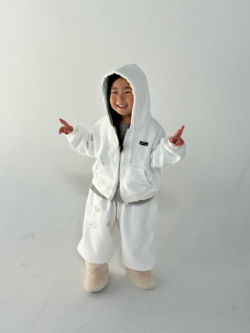 Little Normal - Korean Children Fashion - #designkidswear - Studded Hoodie Zip-Up