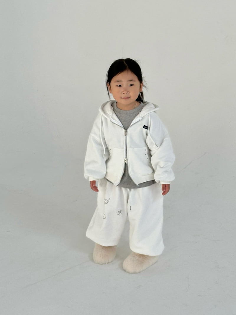 Little Normal - Korean Children Fashion - #fashionkids - Studded Hoodie Zip-Up - 4