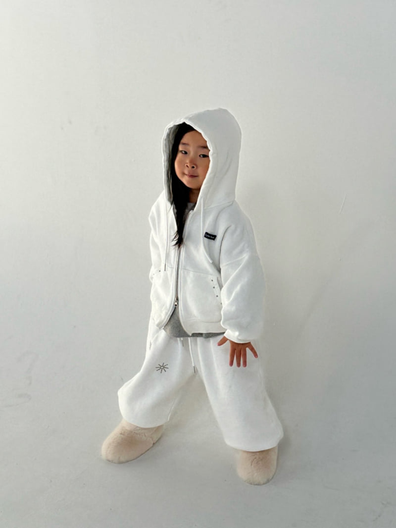 Little Normal - Korean Children Fashion - #kidsstore - Studded Hoodie Zip-Up - 5