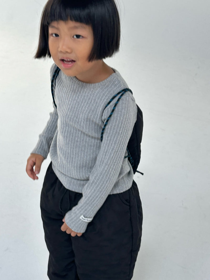 Little Normal - Korean Children Fashion - #kidsstore - Peach Ribbed Tee - 4