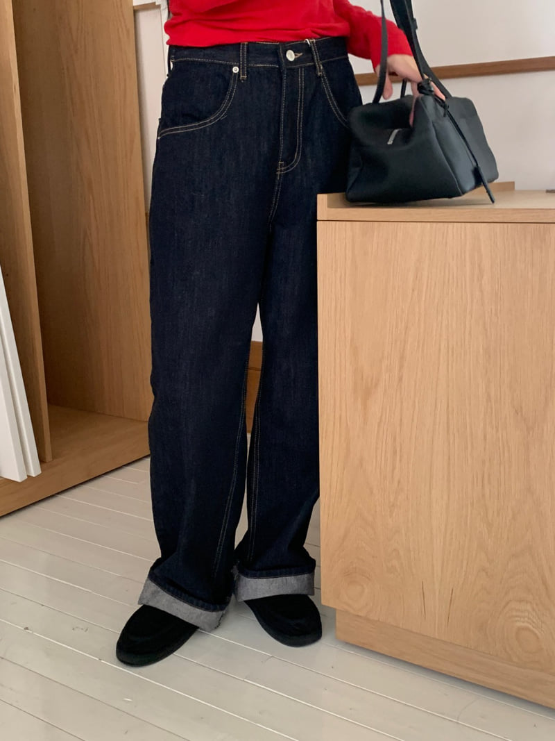 Logarden - Korean Women Fashion - #momslook - Roll-Up Denim Pants - 5