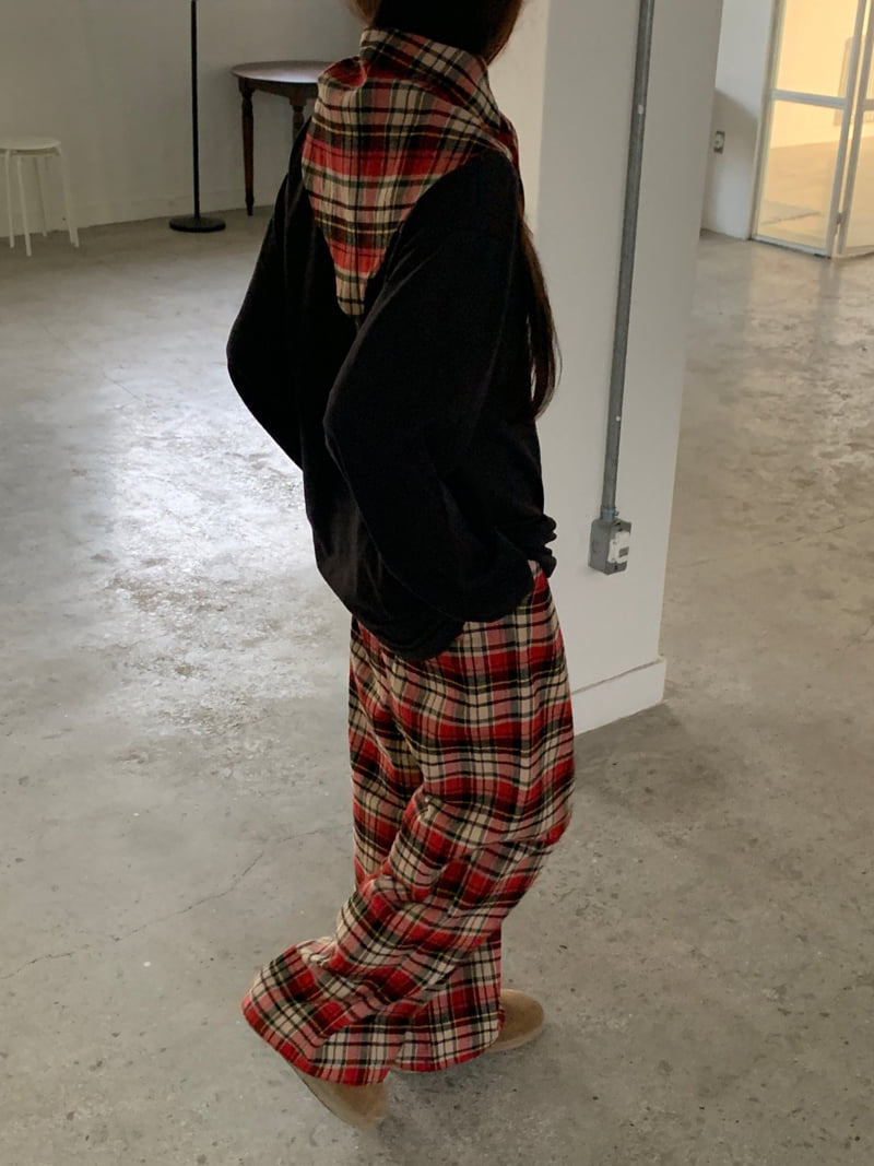 Logarden - Korean Women Fashion - #momslook - Check Scarf - 3