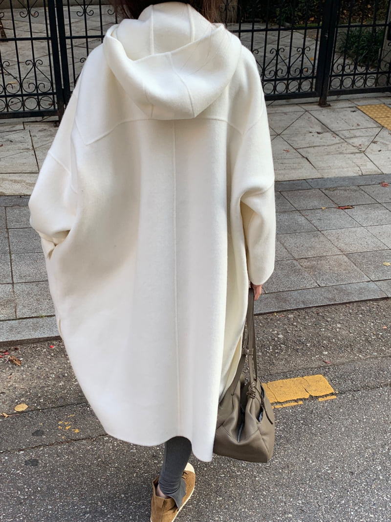 Logarden - Korean Women Fashion - #momslook - Alpaca Hood Long Coat - 10