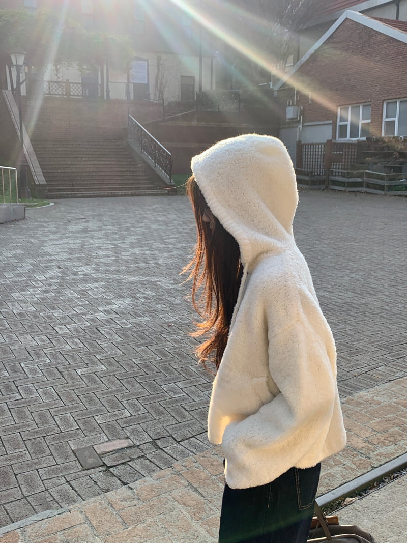 Logarden - Korean Women Fashion - #shopsmall - Heavy Wool Knit Zip-Up - 6