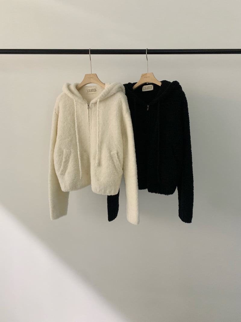 Logarden - Korean Women Fashion - #vintageinspired - Heavy Wool Knit Zip-Up