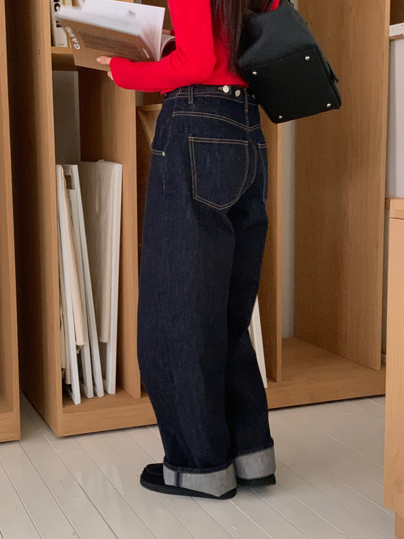 Logarden - Korean Women Fashion - #womensfashion - Roll-Up Denim Pants - 10