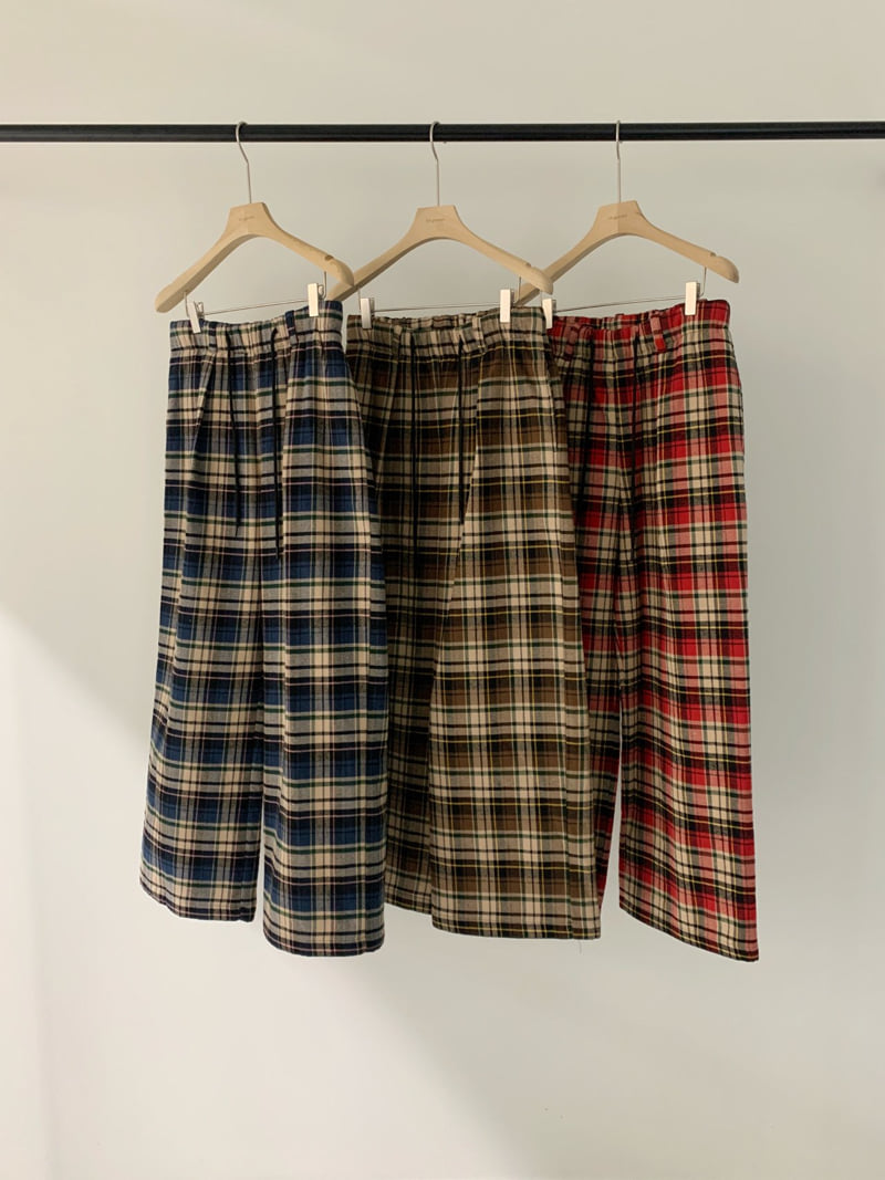 Logarden - Korean Women Fashion - #womensfashion - Check Bonding Pants