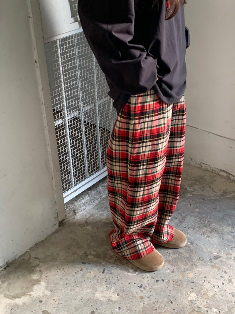 Logarden - Korean Women Fashion - #womensfashion - Check Bonding Pants - 3