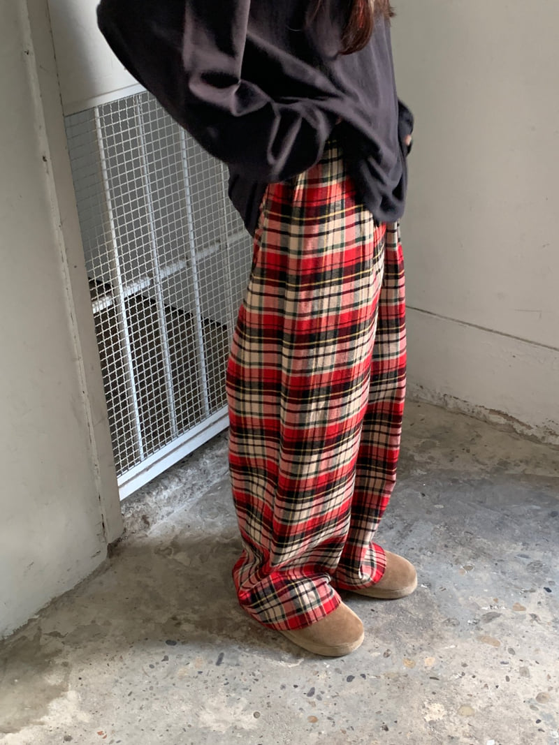 Logarden - Korean Women Fashion - #womensfashion - Check Bonding Pants - 5