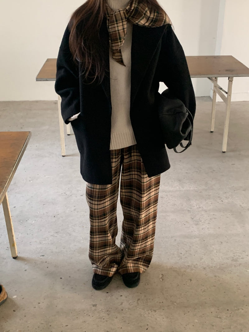 Logarden - Korean Women Fashion - #womensfashion - Check Bonding Pants - 7