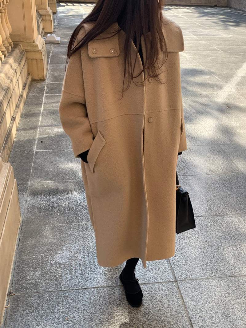 Logarden - Korean Women Fashion - #womensfashion - Alpaca Hood Long Coat - 11