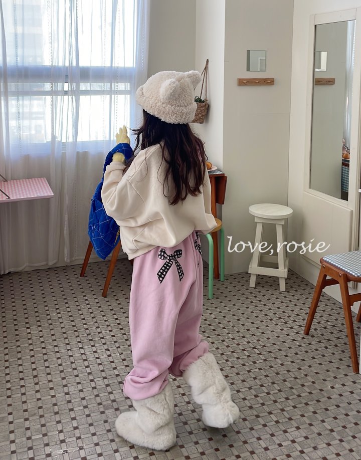 Love Rosie - Korean Children Fashion - #Kfashion4kids - Check Ribbon Fleece Jogger Pants - 12