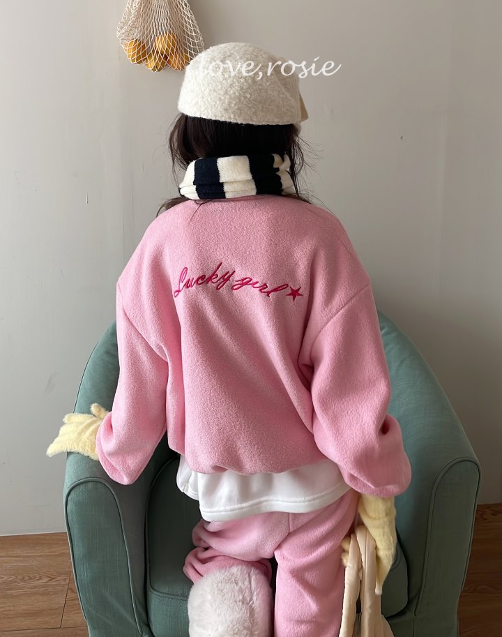 Love Rosie - Korean Children Fashion - #childofig - Lucky Girl Embroidered Fleece Set - 10