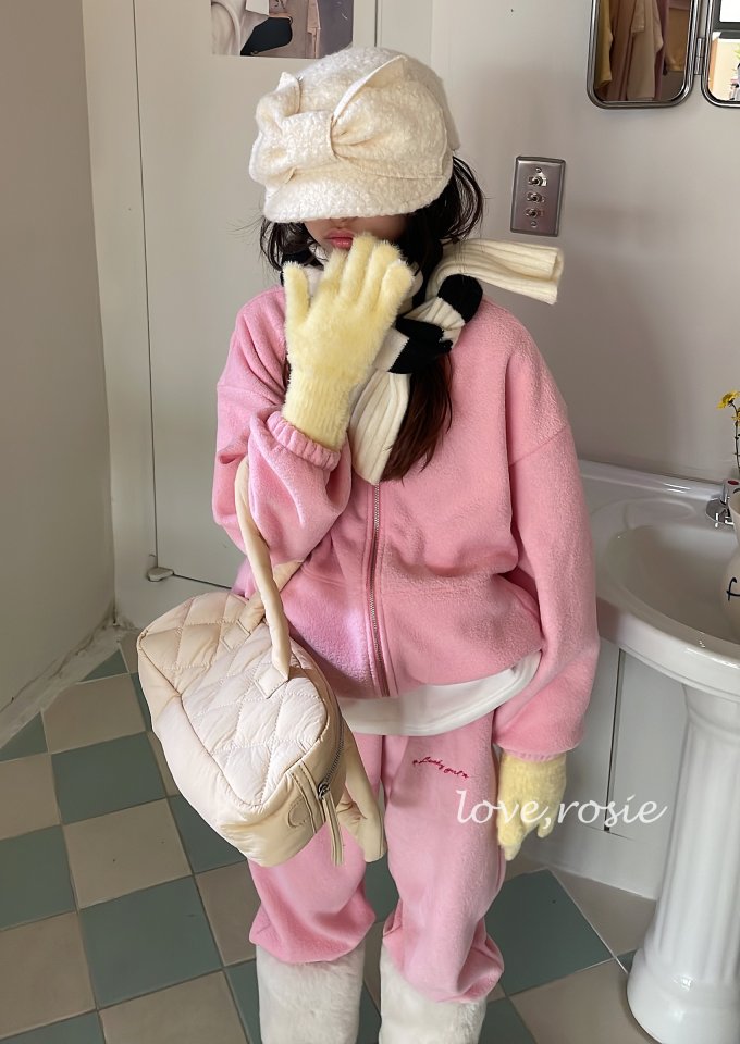 Love Rosie - Korean Children Fashion - #childofig - Lucky Girl Embroidered Fleece Set - 11