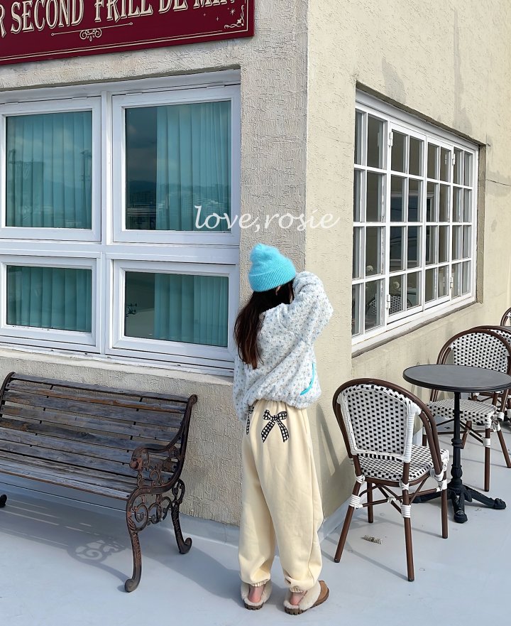 Love Rosie - Korean Children Fashion - #childofig - Check Ribbon Fleece Jogger Pants - 3