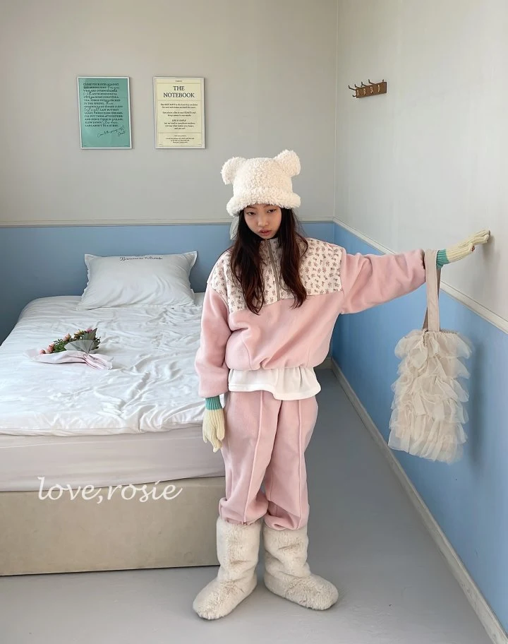 Love Rosie - Korean Children Fashion - #childofig - Cotton Candy Floral Fleece Set - 3