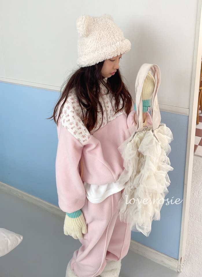 Love Rosie - Korean Children Fashion - #childofig - Cotton Candy Floral Fleece Set - 4